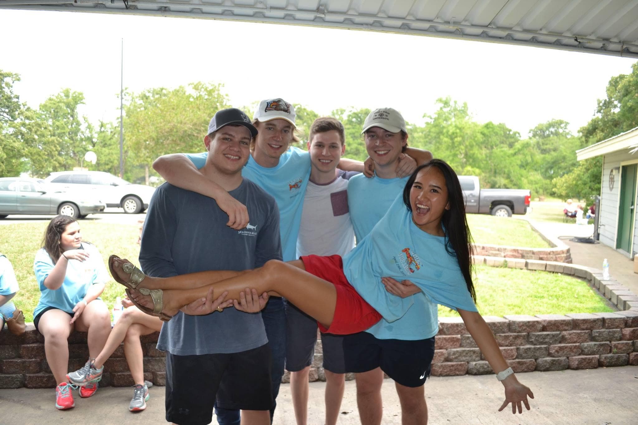 Fun group photo of AFL members at the event